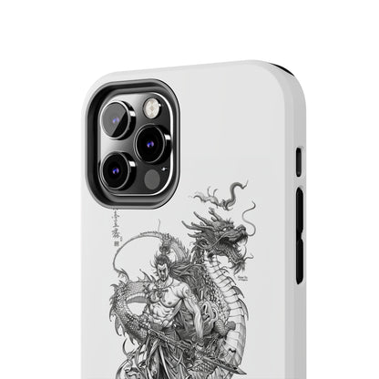 "Samurai and Dragon Sketch" -Tough iPhone Cases