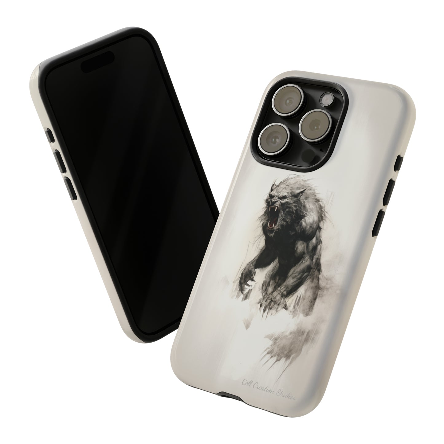 "Moonlit Shadow" Werewolf Sketch Cell Phone Case -Tough Cases