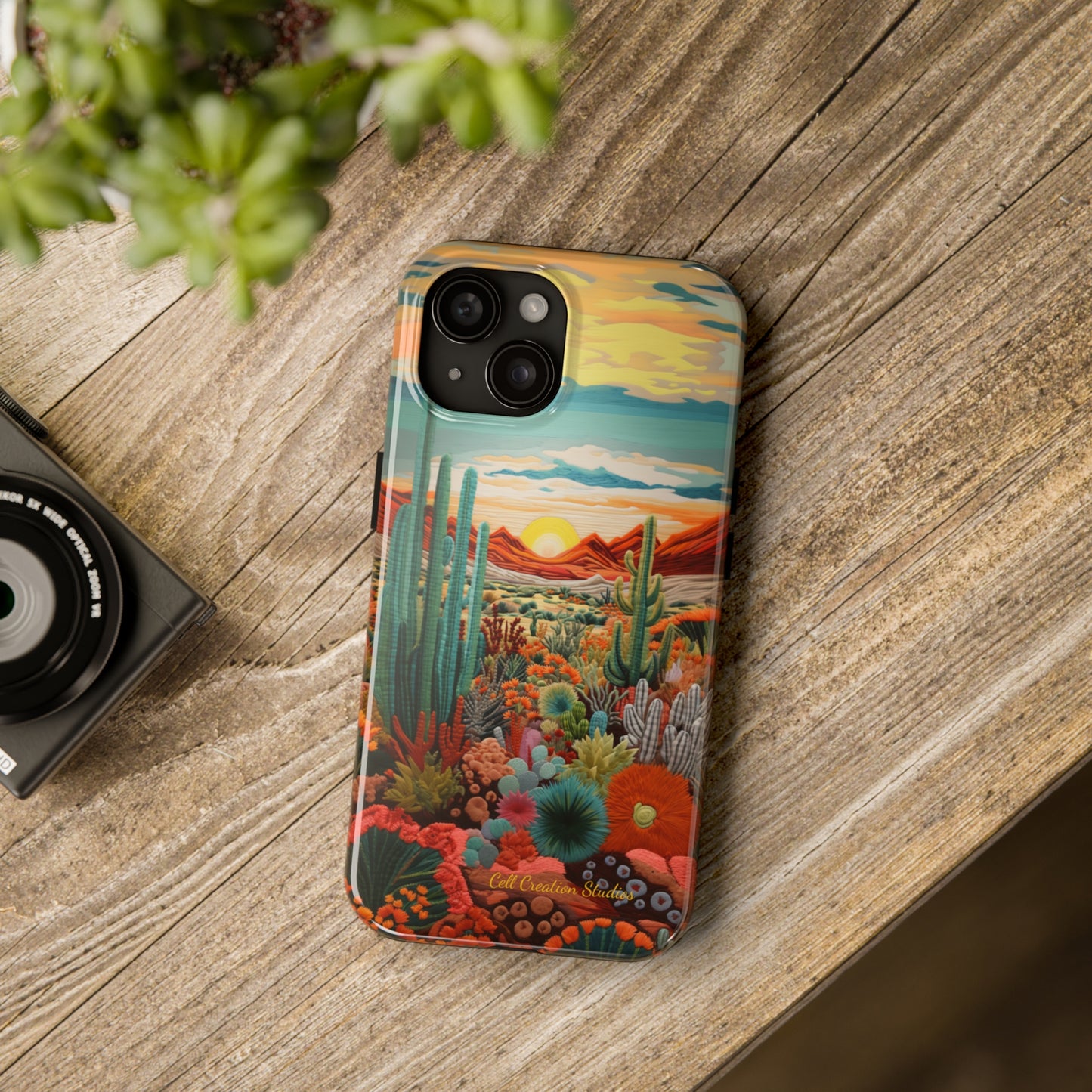 "Desert Bloom Embroidery" -Tough iPhone Cases