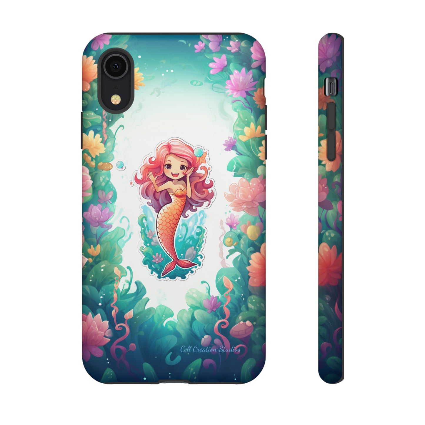 "Pink Seaflower Mermaid" -Tough iPhone Cases