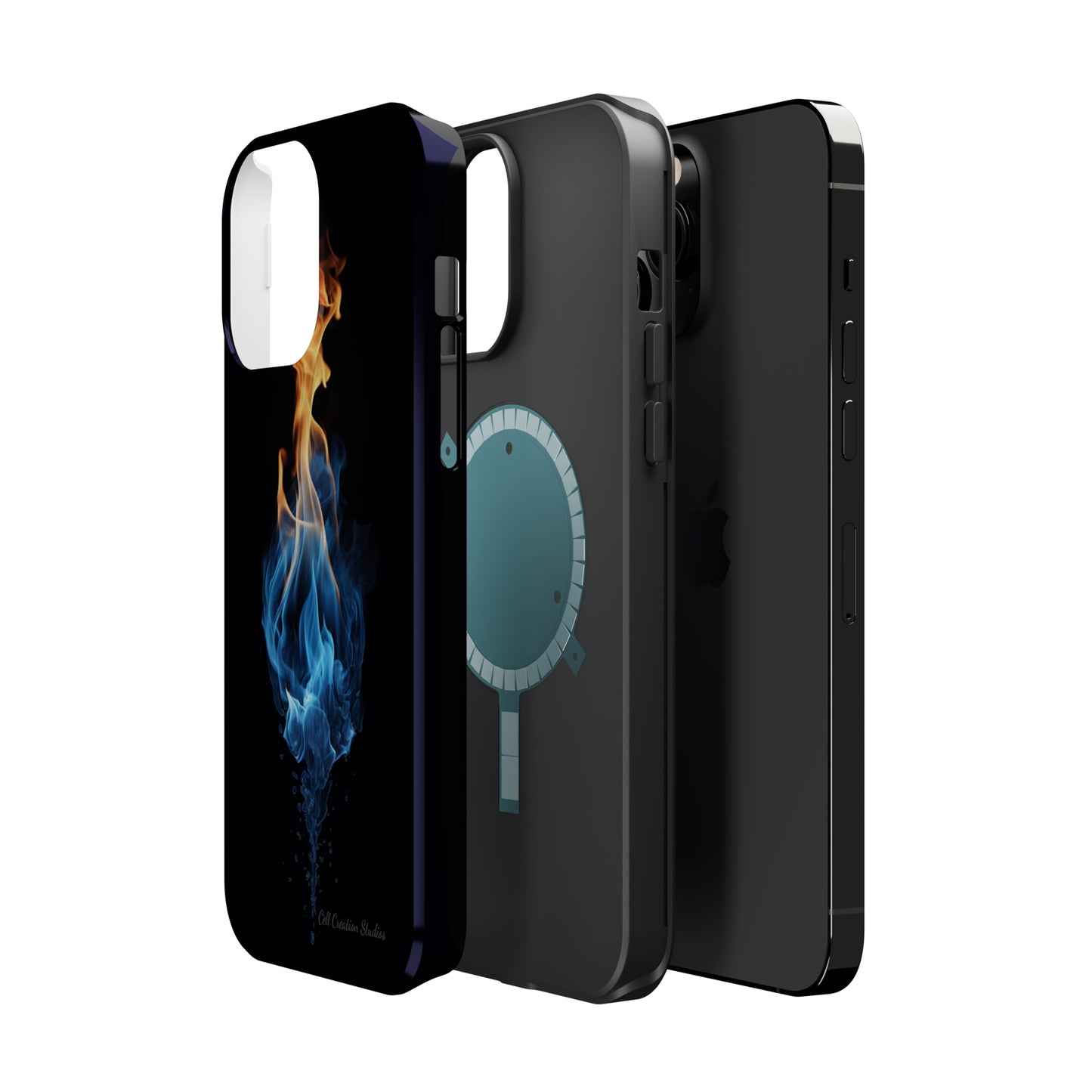 "Elegant Blue and Orange Flame" Phone Case: Ignite Your Style -MagSafe Tough Cases