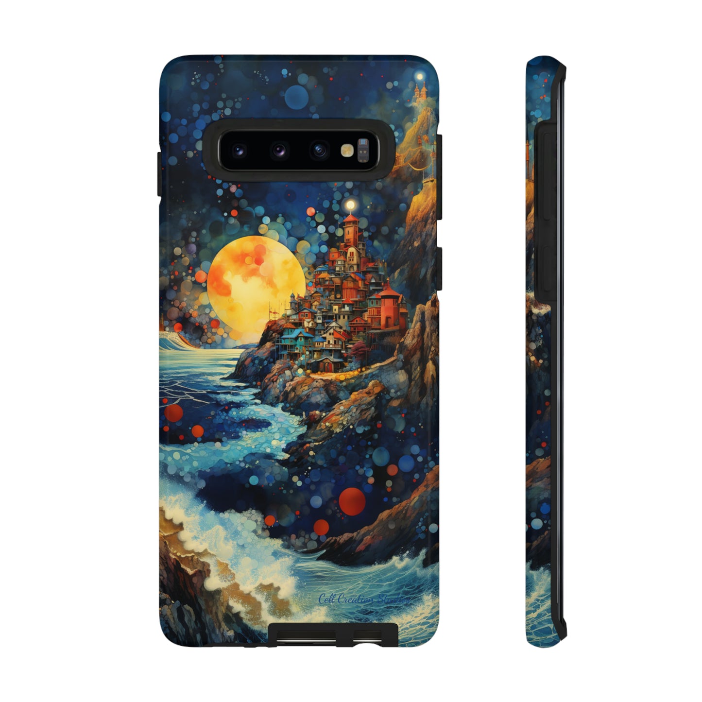 "Moonlit Coastal Vista" -Tough Samsung Phone Cases