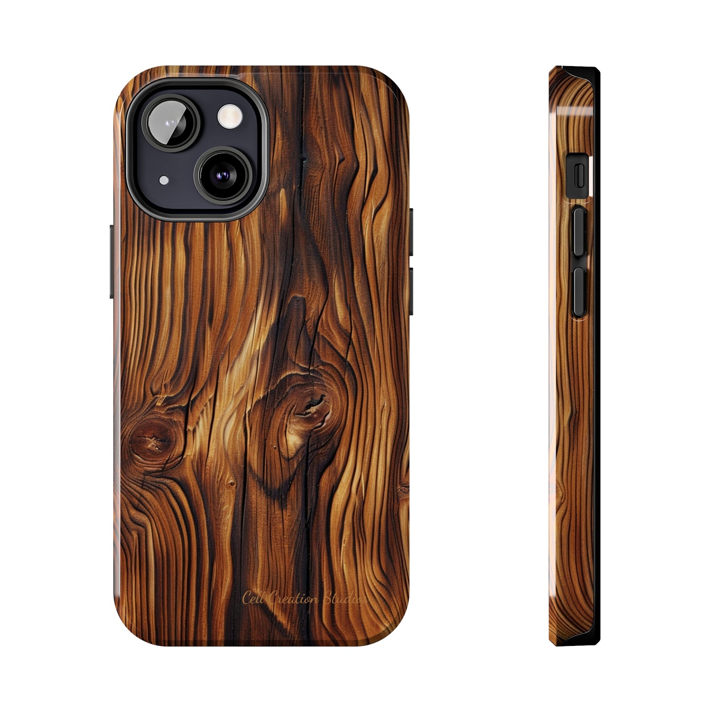 "Wood Grain Elegance" -Tough iPhone Cases