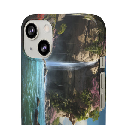 Introducing the "Nature's Cascade" Cell Phone Case – Capture Majestic Beauty with Rock Cliffs and Waterfall! -Snap Cases