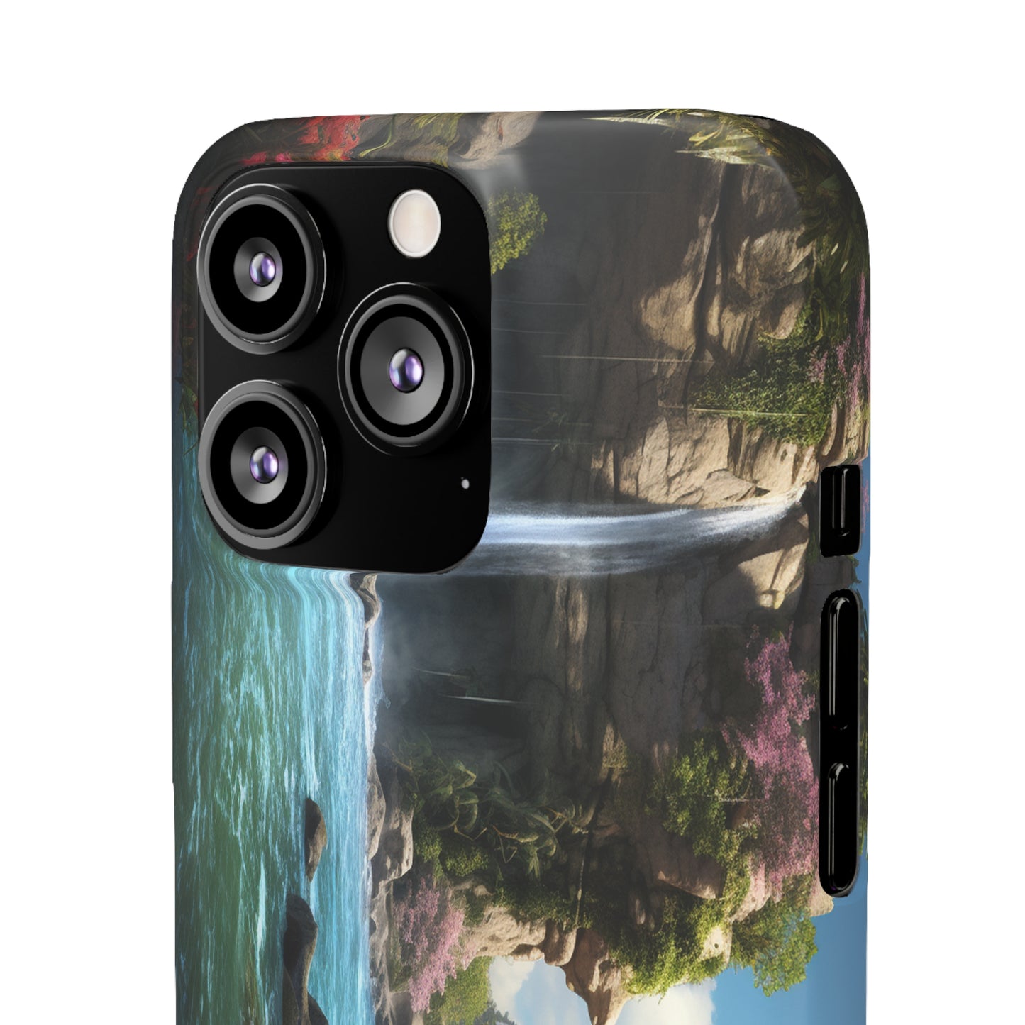 Introducing the "Nature's Cascade" Cell Phone Case – Capture Majestic Beauty with Rock Cliffs and Waterfall! -Snap Cases