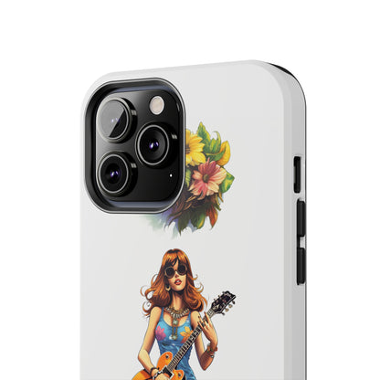 Introducing the "Hippie Chick Groove" Cell Phone Case – Retro Vibes and Musical Delight -Tough Phone Cases