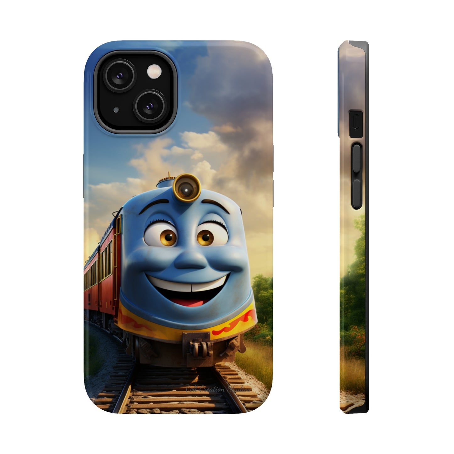 The "Smiling Blue Train" Phone Case -MagSafe Tough Cases