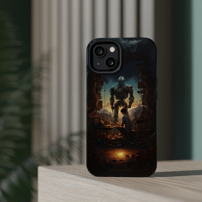 Introducing the "Mechanical Bond" Cell Phone Case – Witness a Captivating Moment of Giant Robot and Boy -MagSafe Tough Cases