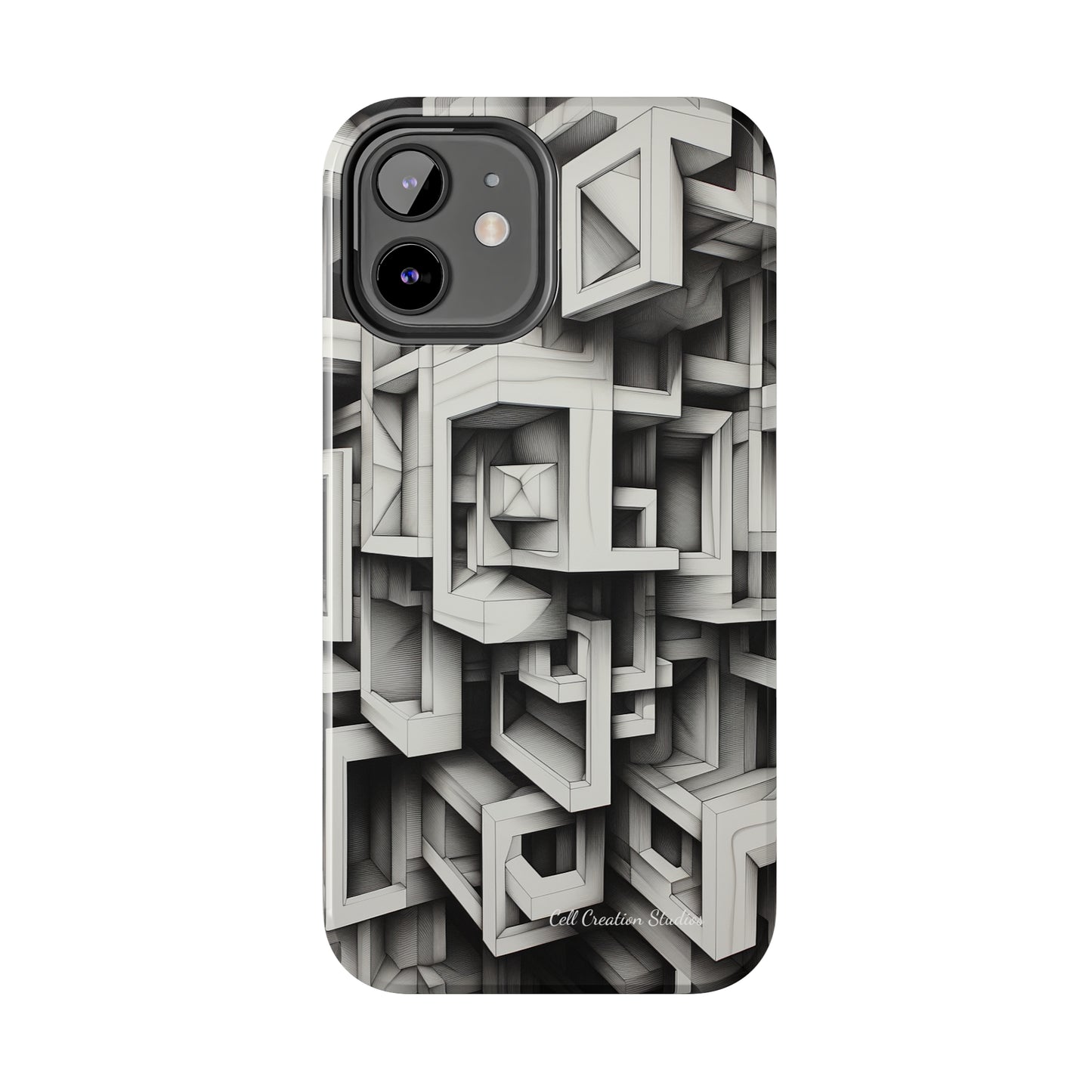 The "Geometric Right Angles" Cell Phone Case -Experience Sleek Simplicity-Tough Phone Cases