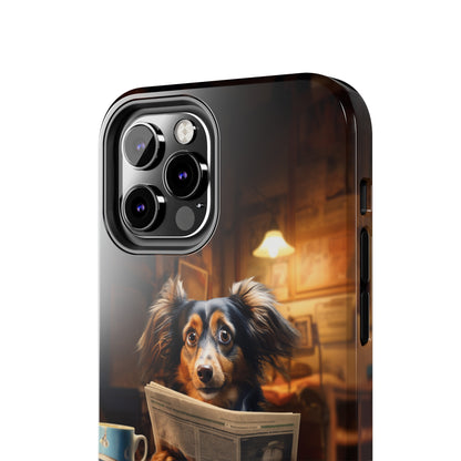 Introducing the "Pup's Perusal" Cell Phone Case – Unleash Heartwarming Humor -Tough Phone Cases