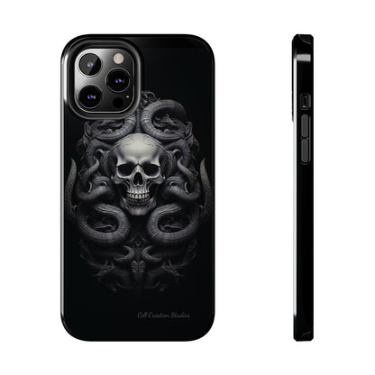 Introducing the "Monochrome Skull and Snakes" Cell Phone Case – A Bold Statement -Tough Phone Cases