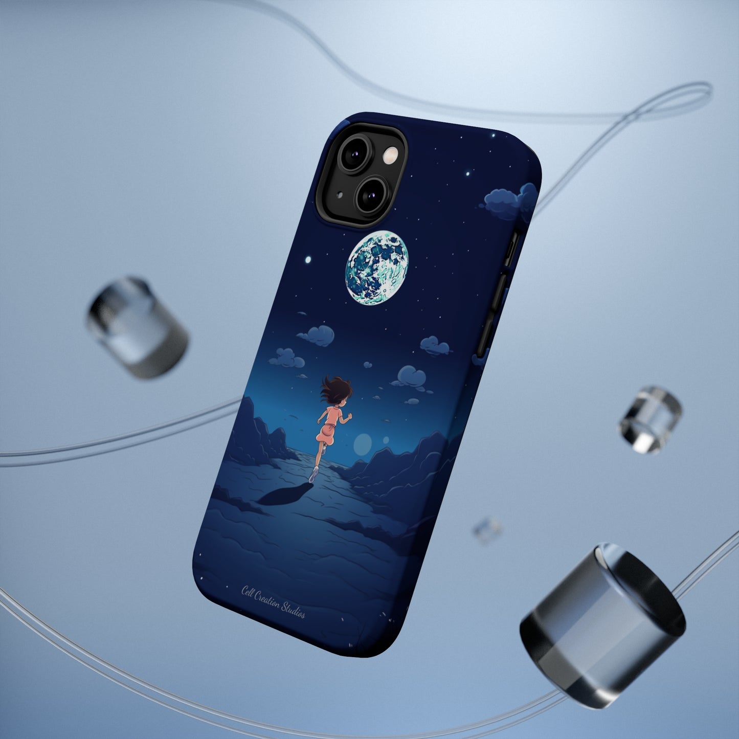 Introducing the "Moonlit Runner" Cell Phone Case – Embrace Adventure with a Captivating Lunar Design -MagSafe Tough Cases