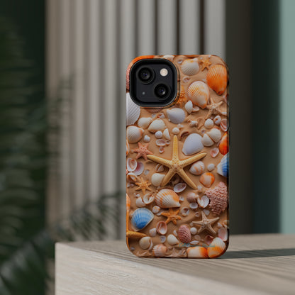 "Seaside Serenity Phone Case: Starfish and Seashells" -MagSafe Tough Cases