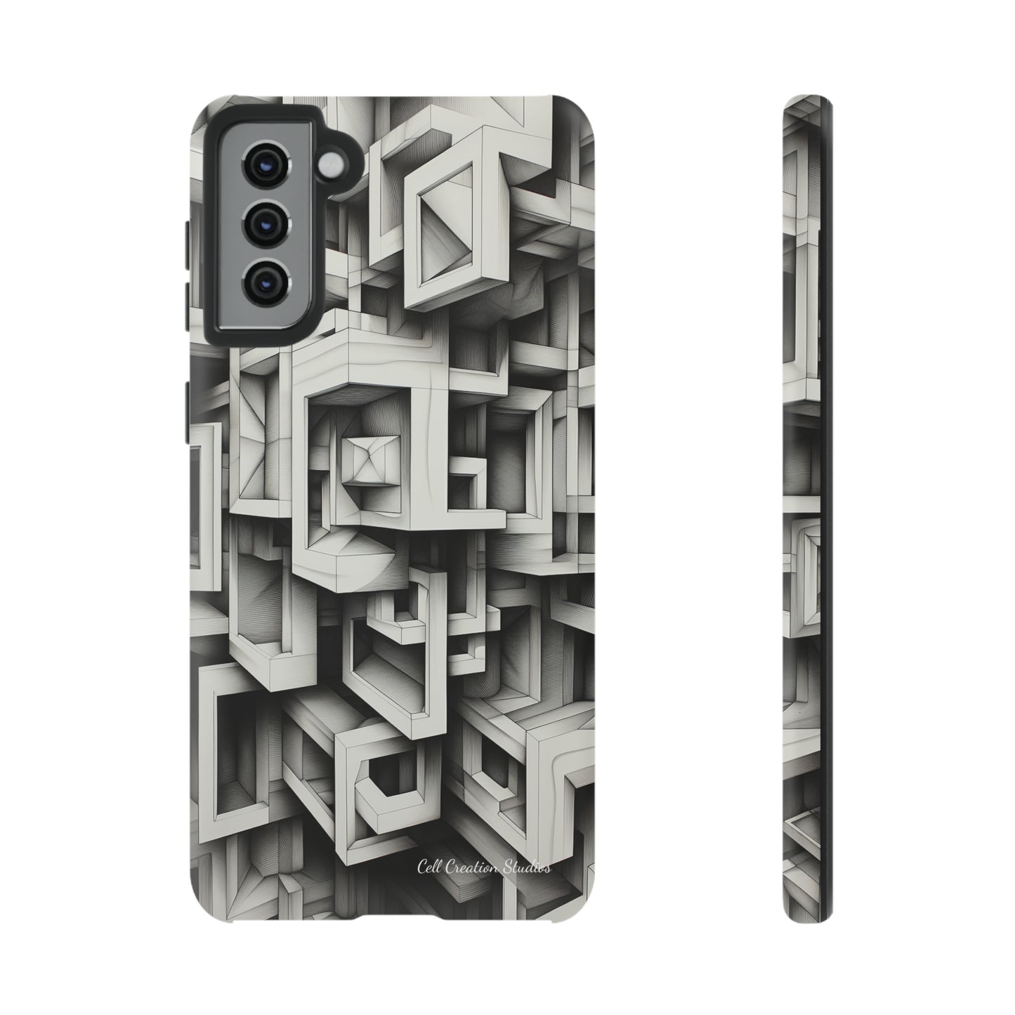 The "Geometric Right Angles" Cell Phone Case -Experience Sleek Simplicity-Tough Phone Cases-Tough Cases