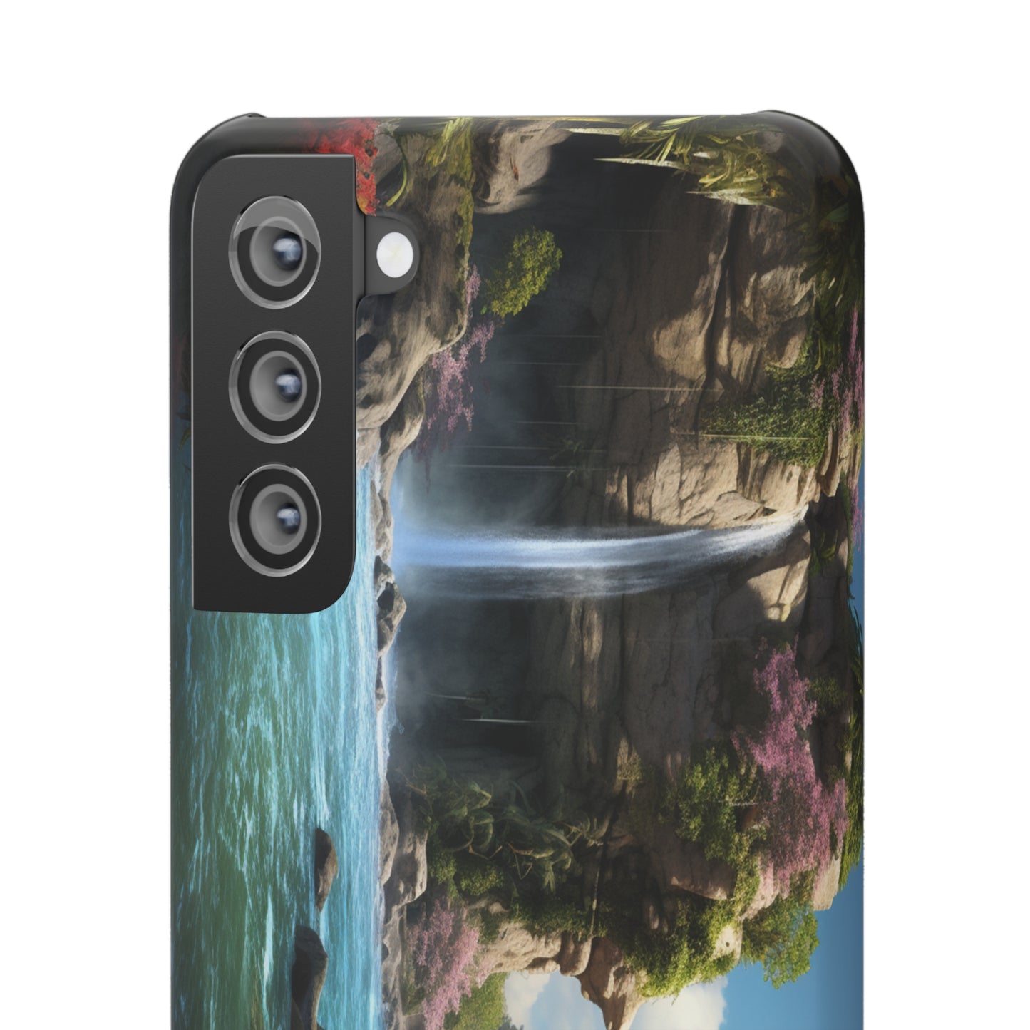 Introducing the "Nature's Cascade" Cell Phone Case – Capture Majestic Beauty with Rock Cliffs and Waterfall! -Snap Cases