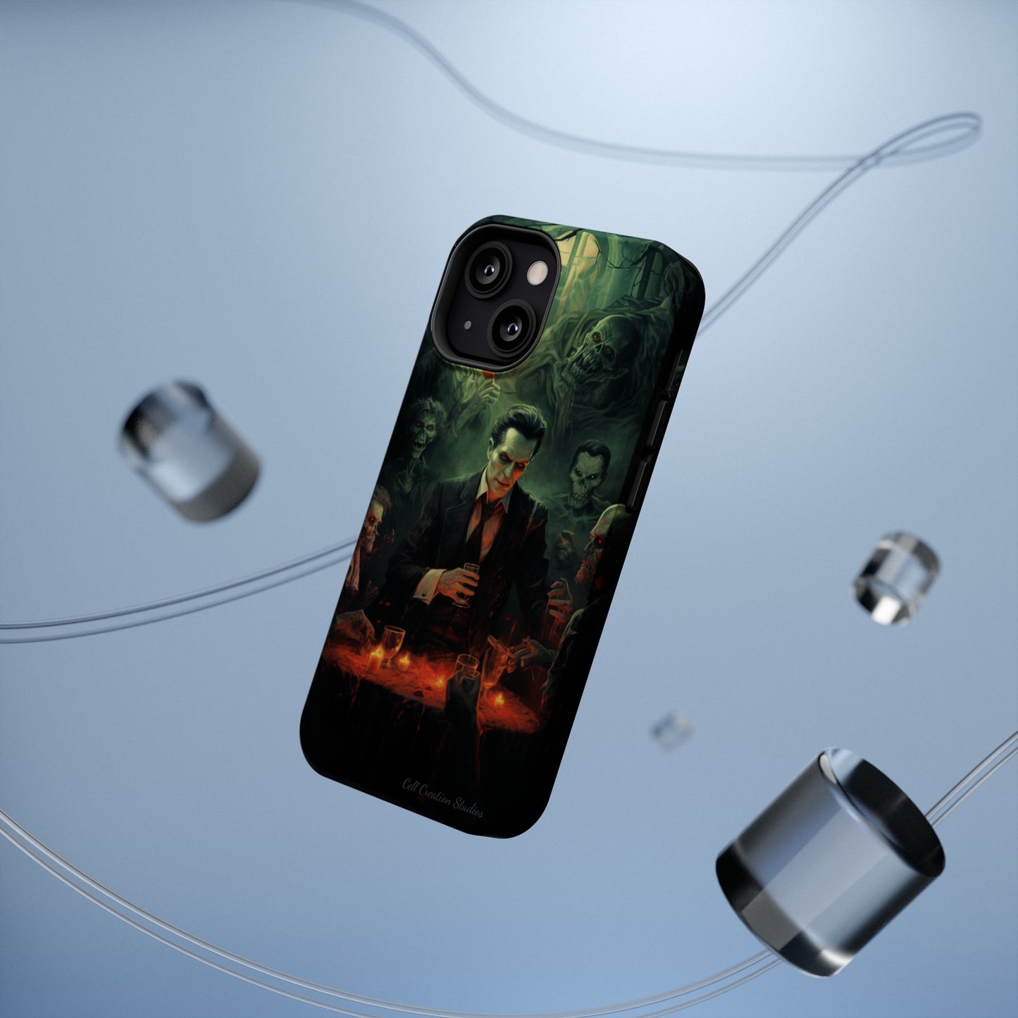 Introducing the "Dracula's Halloween Soiree" Cell Phone Case – Join the Spooky Gathering -MagSafe Tough Cases