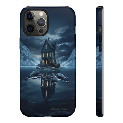 "Mountain Retreat" Winter Lake Cell Phone Cover – Capture the Tranquil Beauty!