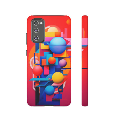 The "Geometric Red Background" Cell Phone Case- Upgrade Your Phone's Aesthetics -Tough Cases