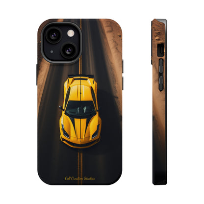 Introducing the "Desert Speedster" Cell Phone Case – Feel the Thrill of a Ferrari Racing through the Desert! -MagSafe Tough Cases