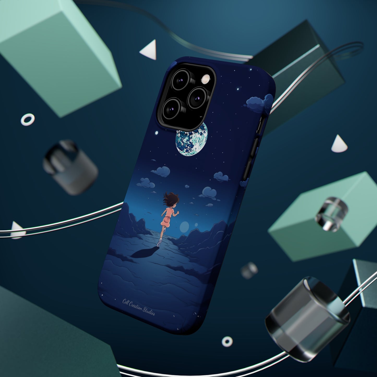 Introducing the "Moonlit Runner" Cell Phone Case – Embrace Adventure with a Captivating Lunar Design -MagSafe Tough Cases