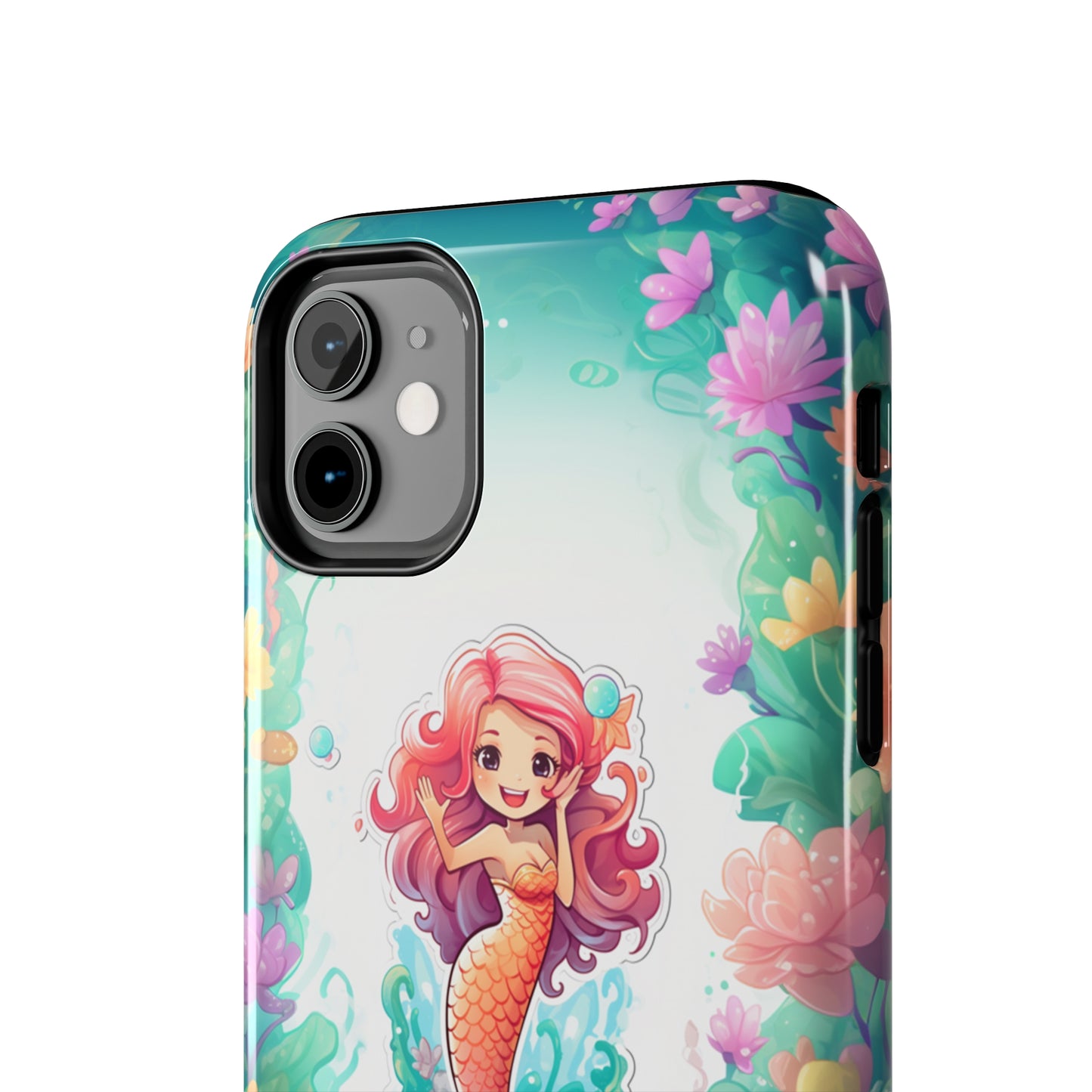 "Pink Seaflower Mermaid" -Tough iPhone Cases