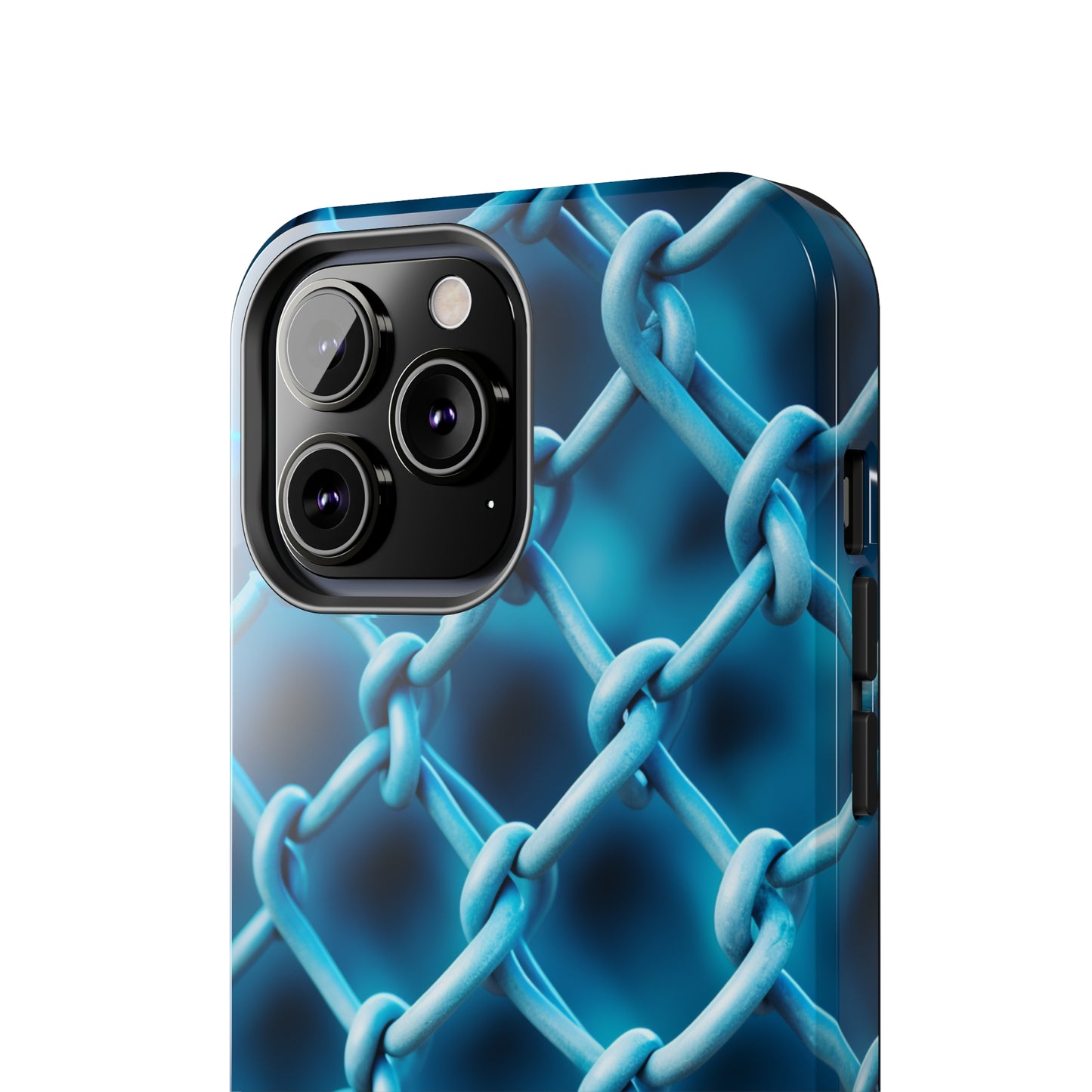 Introducing the "Elegant Chainlink" Cell Phone Case – Embrace Contemporary Style with Blue Chain Link Design -Tough Phone Cases