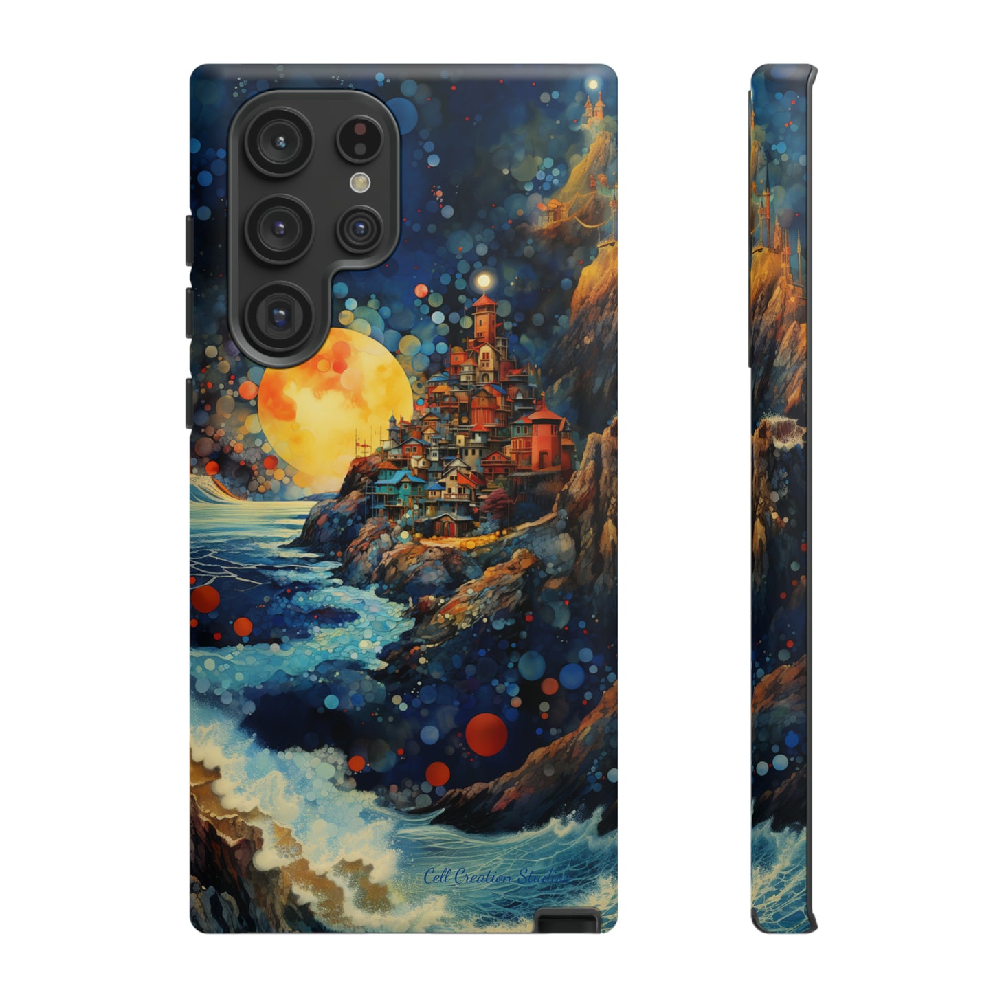 "Moonlit Coastal Vista" -Tough Samsung Phone Cases