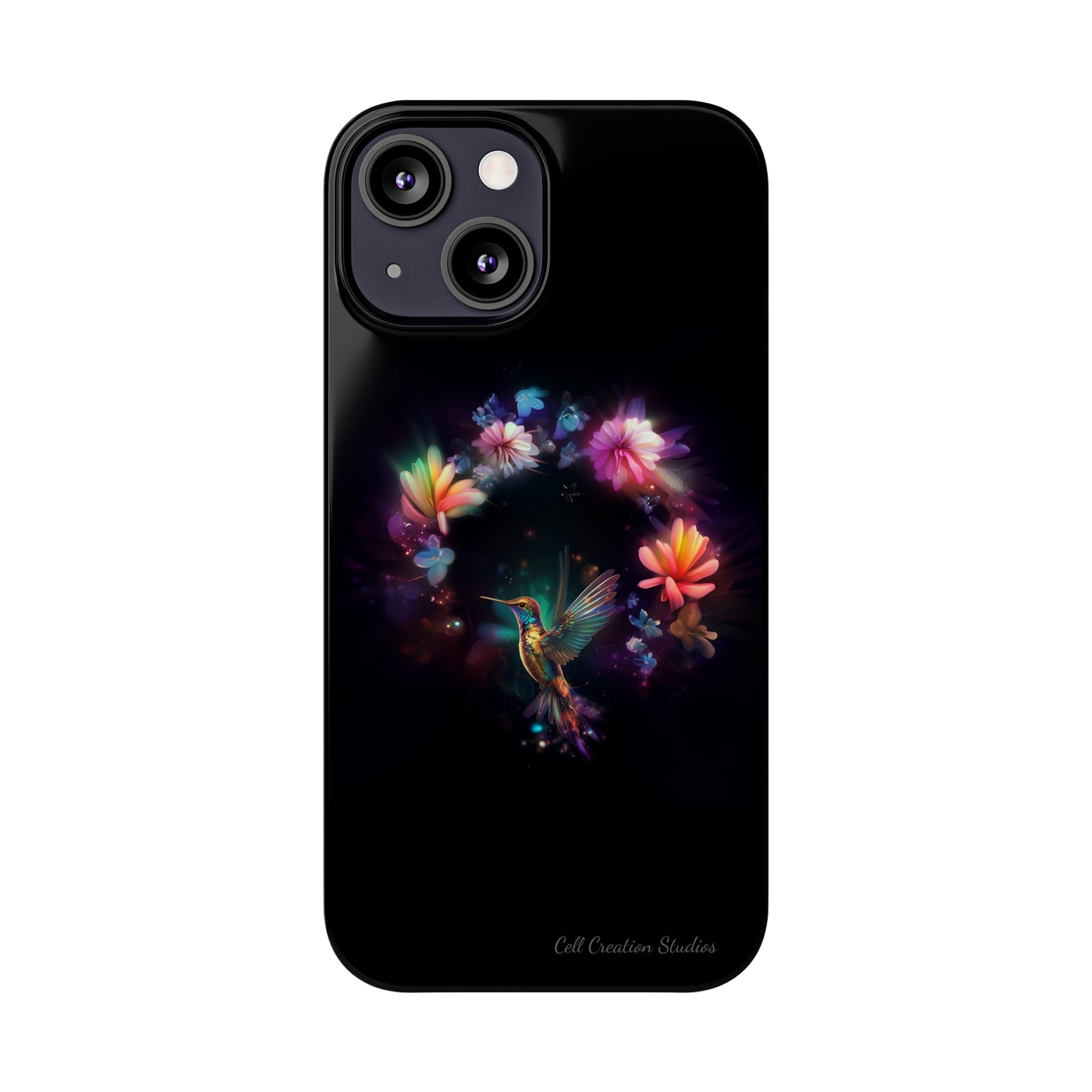 Introducing the "Floral Harmony Hummingbird" Cell Phone Case – Where Elegance Meets Nature -Slim Phone Cases