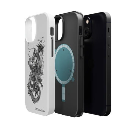 "Samurai and Dragon Sketch" -MagSafe Tough iPhone Cases