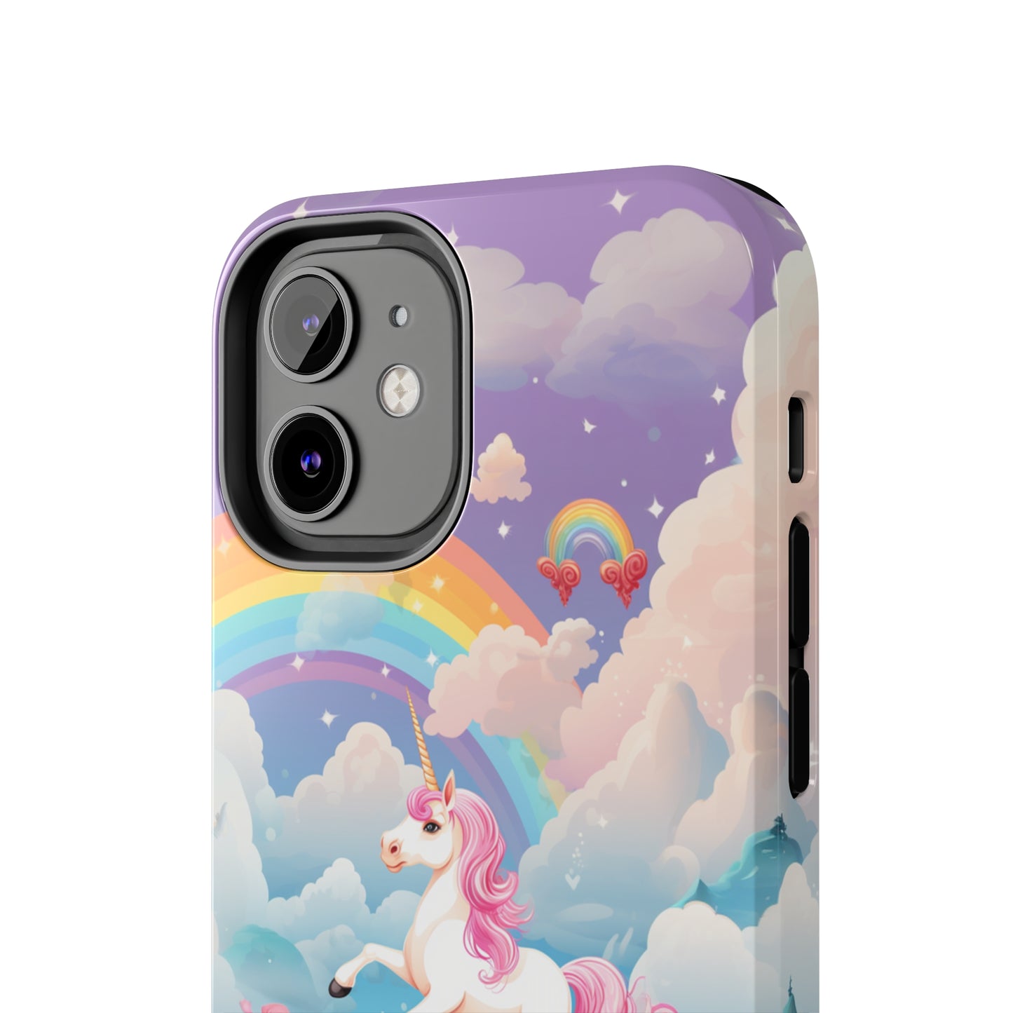 Introducing the "Floral Enchantment" Cell Phone Case – Embrace Your Imagination with a Unicorn in a Field of Flowers -Tough Phone Cases