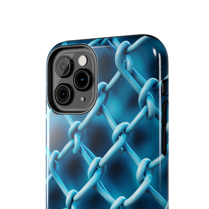 Introducing the "Elegant Chainlink" Cell Phone Case – Embrace Contemporary Style with Blue Chain Link Design -Tough Phone Cases