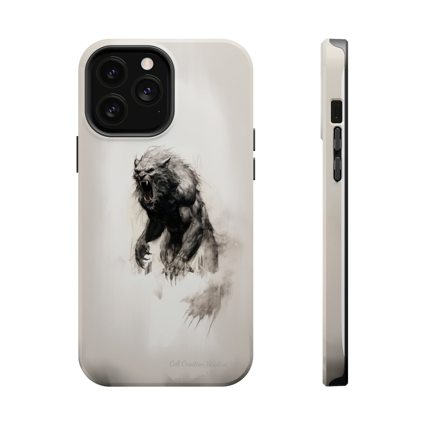 "Moonlit Shadow" Werewolf Sketch Cell Phone Case -MagSafe Tough Cases