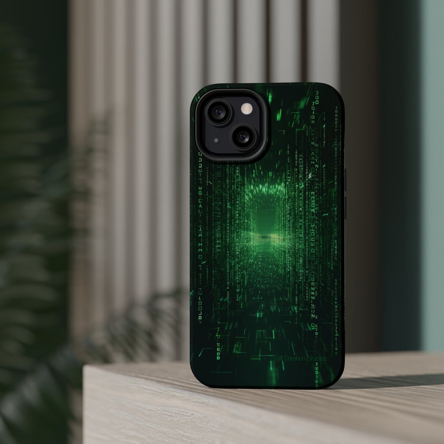 Introducing our "Digital Code Stream" Cell Phone Case – where style meets technology for your device's protection -MagSafe Tough Cases