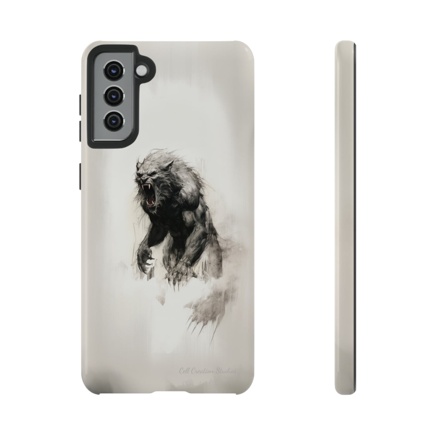 "Moonlit Shadow" Werewolf Sketch Cell Phone Case -Tough Cases