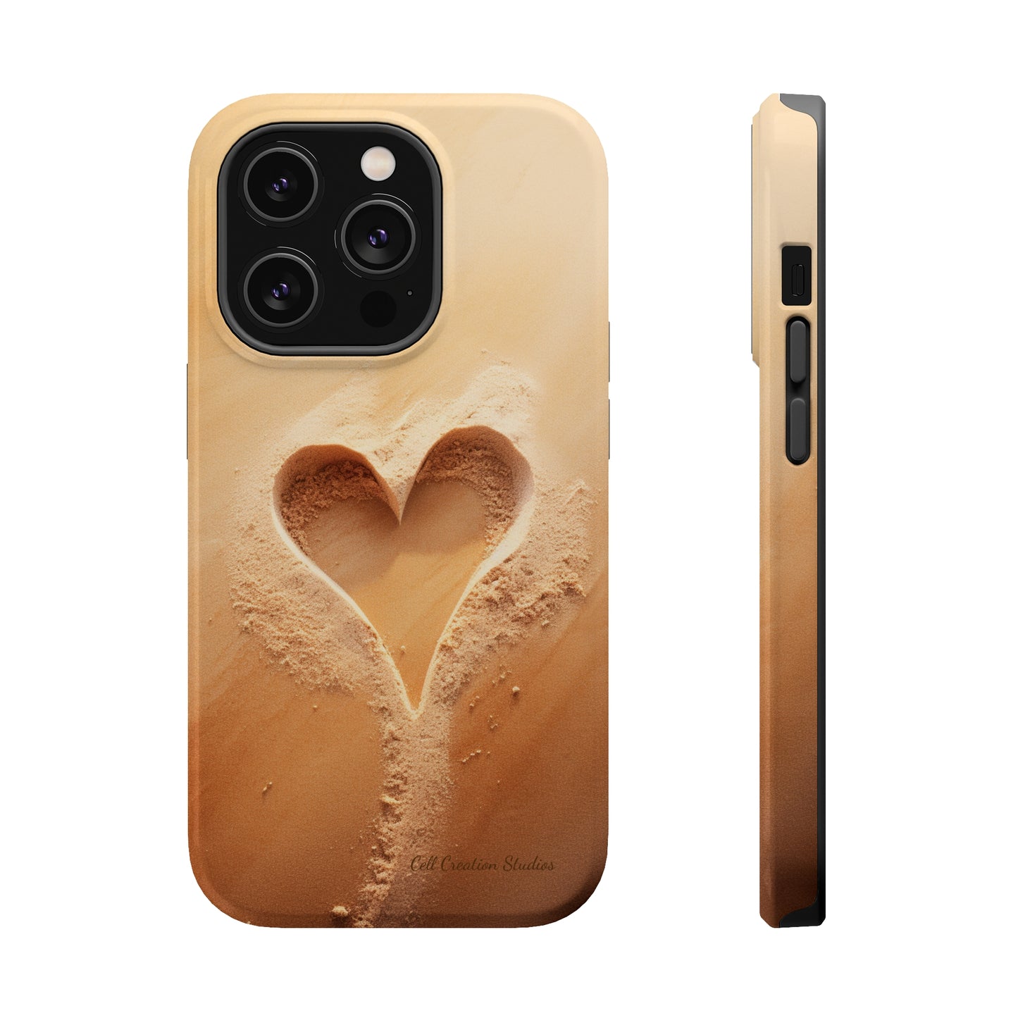 "Eternal Love: Sand Heart" Cell Phone Case -MagSafe Tough Cases