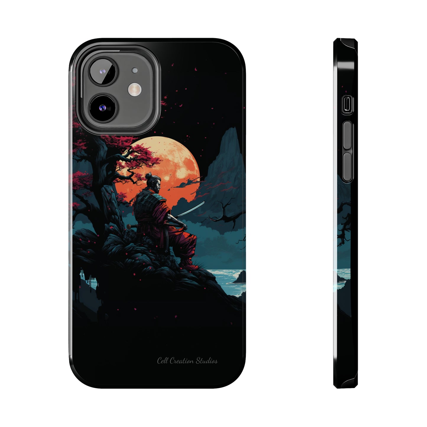 Introducing the "Moonlit Samurai Serenity" Cell Phone Case – Embrace Elegance and Strength -Tough Phone Cases