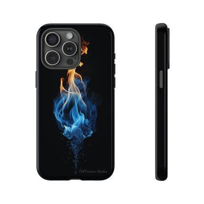 "Elegant Blue and Orange Flame" Phone Case: Ignite Your Style -Tough Cases