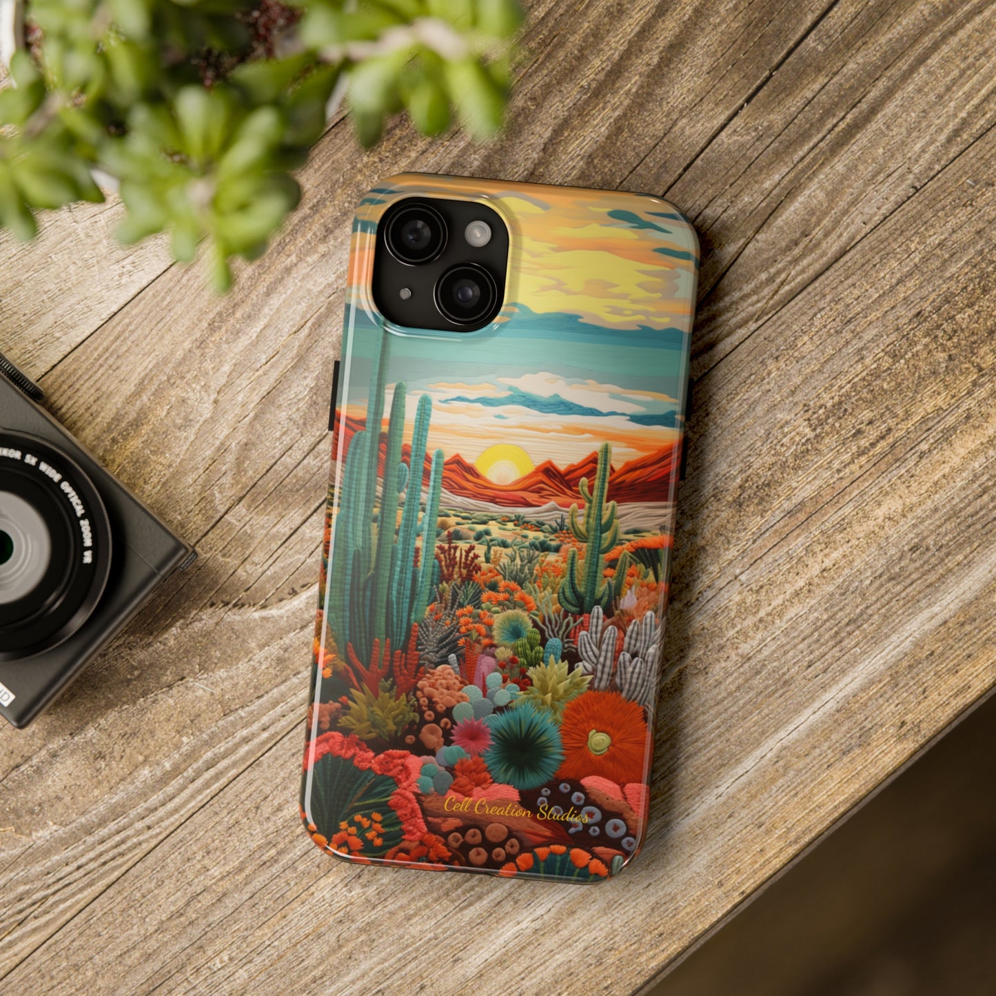 "Desert Bloom Embroidery" -Tough iPhone Cases