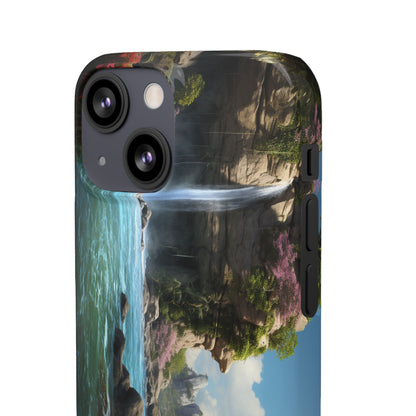 Introducing the "Nature's Cascade" Cell Phone Case – Capture Majestic Beauty with Rock Cliffs and Waterfall! -Snap Cases