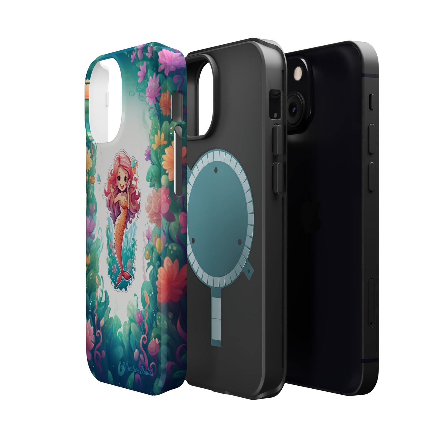 "Pink Seaflower Mermaid" -MagSafe Tough iPhone Cases