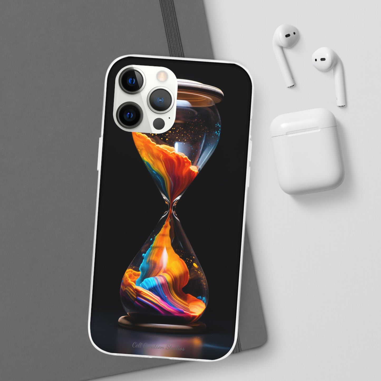 Introducing the "Vibrant Sands of Time" Cell Phone Case – Embrace the Beauty of Colorful Hourglass Design -Flexi Cases