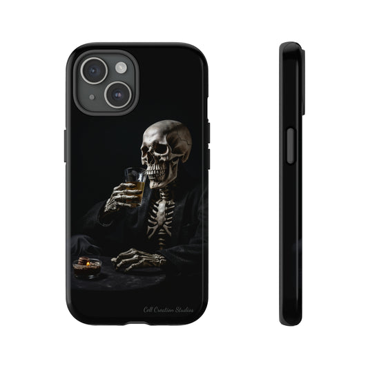 "Embrace the Dark Side with Our Skeleton Drinking Phone Case" -Tough Cases