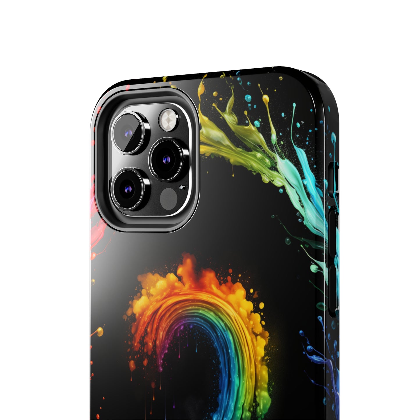 "Vibrant Swirls Painted on Black" Cell Phone Case -Tough Phone Cases