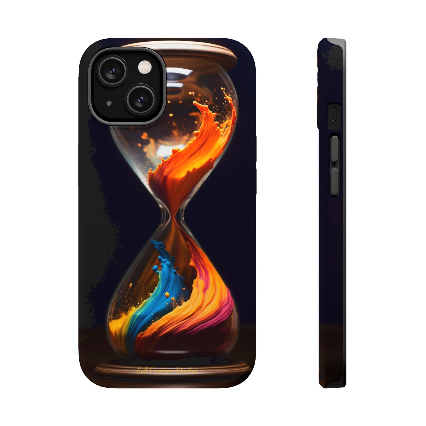 Introducing the "Colorful Sands Hourglass" Cell Phone Case – Embrace Time's Beauty with a Mesmerizing Hourglass Design -MagSafe Tough Cases