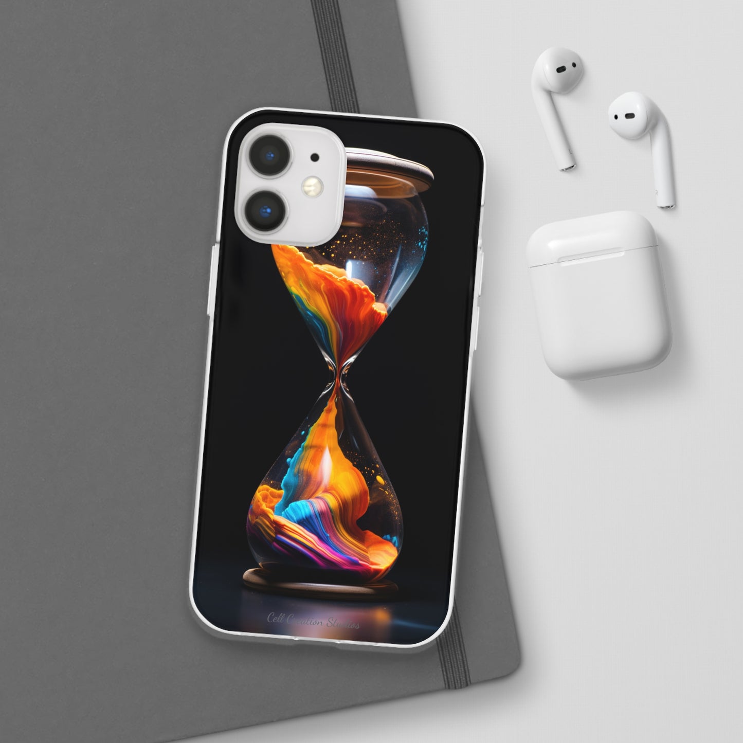 Introducing the "Vibrant Sands of Time" Cell Phone Case – Embrace the Beauty of Colorful Hourglass Design -Flexi Cases