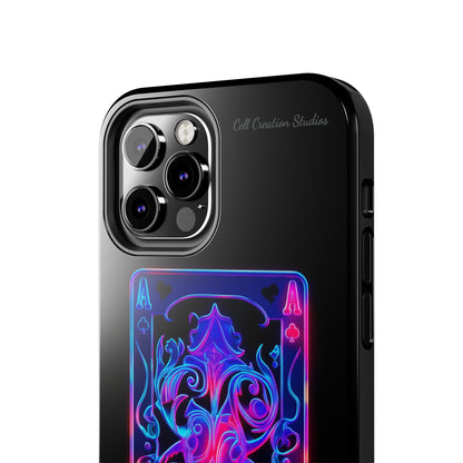 Introducing the "Neon Ace of Hearts" Cell Phone Case – Elevate Your Style with a Dazzling Card -Tough Phone Cases