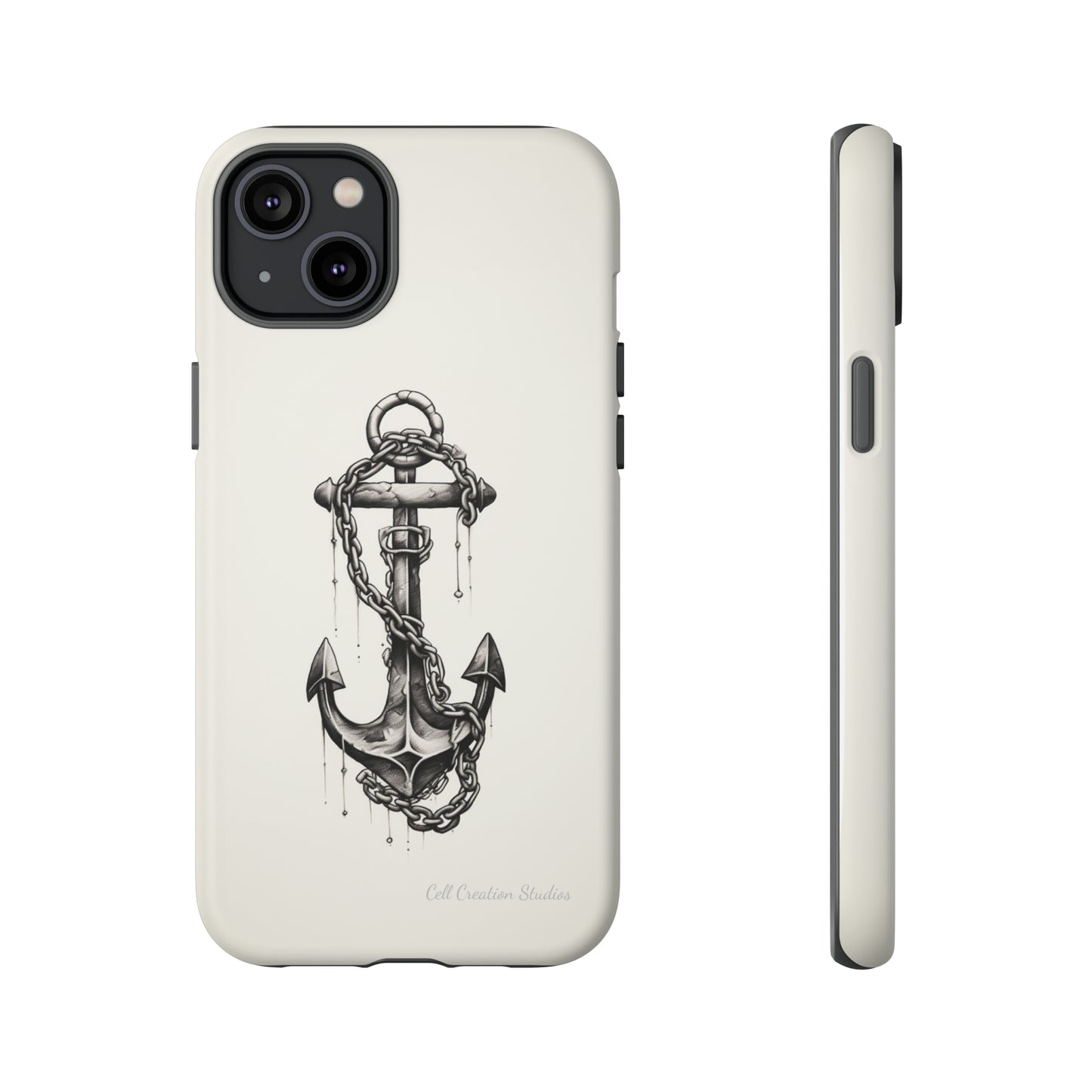 "Nautical Elegance Anchor" -Tough iPhone Cases