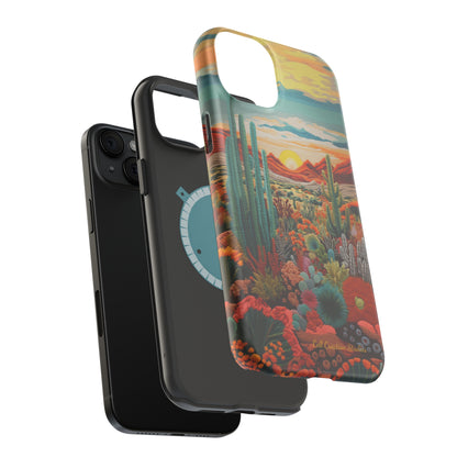 "Desert Bloom Embroidery" -MagSafe Tough iPhone Cases