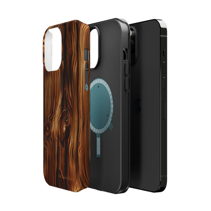 "Wood Grain Elegance" -MagSafe Tough iPhone Cases