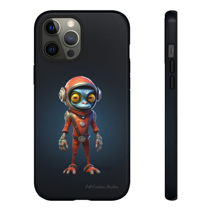 The "AstroGuard" Animated Blue Alien Astronaut Phone Case -Tough Cases